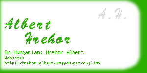 albert hrehor business card